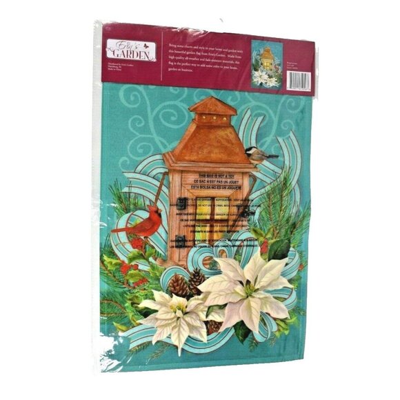 Erins Garden Winter Lantern Decorative Garden Flag 12.5 x 18 inch New - Picture 3 of 4